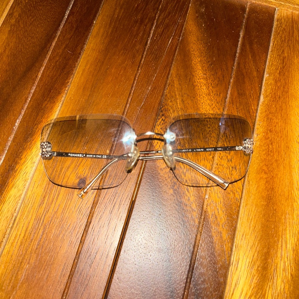 Vintage Chanel Rimless Rhinestone Sunglasses - Picture 5 of 17